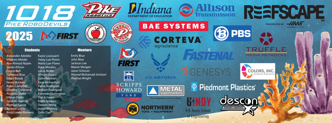 2024 - 2025 REEFSCAPE FIRST Robotics PHS RoboDevils Sponsorship Banner