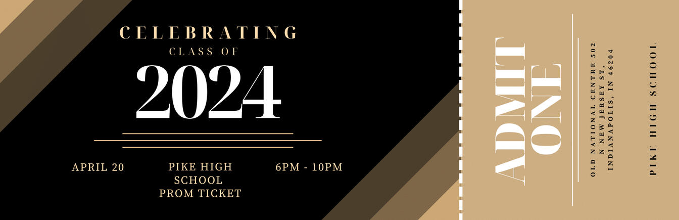 Official Prom Ticket Design for Class of 2024 - Pike High School