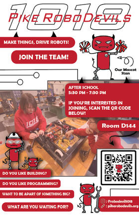 1018 Pike RoboDevils FIRST Robotics Team Call-Out Meeting Poster